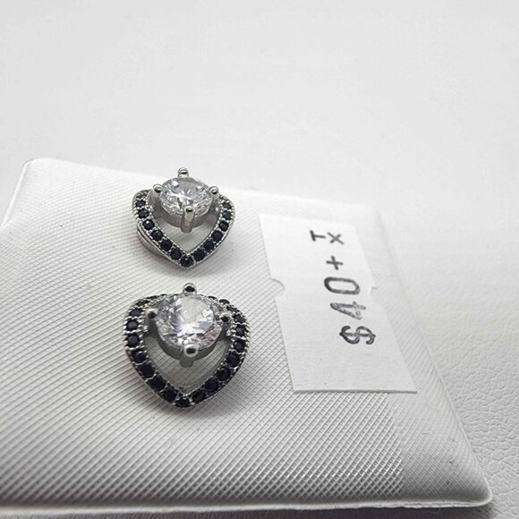 NEW Sterling Silver 925 Elegant Earrings With CZ Stones - Picture 2 of 5